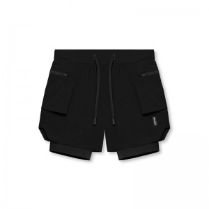 Asrv 0651. Tetra-Lite™ 5 Liner Cargo Men's Shorts Black | 84301BQSF