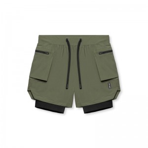 Asrv 0651. Tetra-Lite™ 5 Liner Cargo Men's Shorts Olive | 74596VSWR