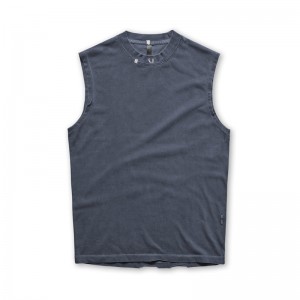 Asrv 0668. Technical Essentials Relaxed Cutoff Men's Tanks Navy | 06914CMKI