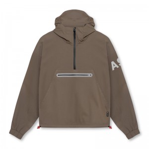 Asrv 0717. Weather-Ready Anorak Men's Jackets Grey Brown | 62093EKOT