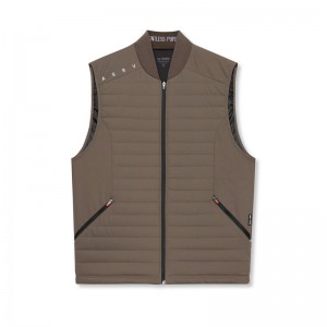 Asrv 0720. Waterproof Insulated Run Men's Vest Grey Brown | 60921VARX