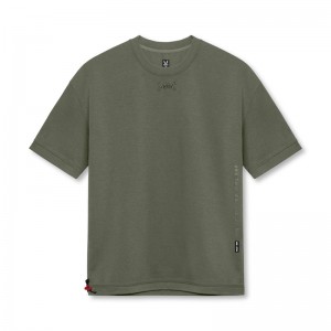 Asrv 0734. CottonPlus™ Heavyweight Oversized Cinch Men's Short Sleeve Olive | 85970EDVG