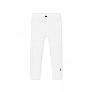 Asrv 0747. WarpFlexx™ Side Pocket 3/4-Length Men's Leggings White | 64279WFXQ