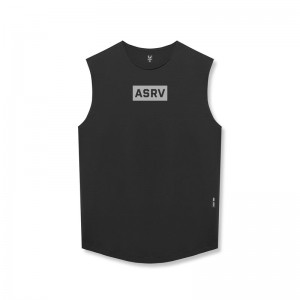 Asrv 0757. AeroSilver® Cutoff Men's Tanks Black | 53297ZAML