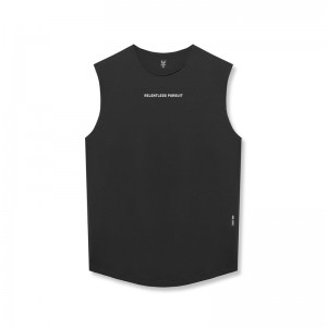 Asrv 0757. AeroSilver® Cutoff Men's Tanks Black | 87034SFUZ