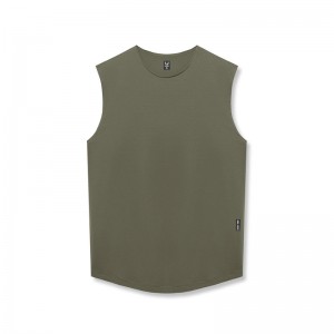 Asrv 0757. AeroSilver® Cutoff Men's Tanks Olive | 04352XKEU