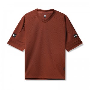 Asrv 0772. SilverPlus™ Mesh Oversized Jersey Men's Short Sleeve Dark Red | 78036MKOW