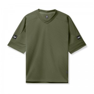 Asrv 0772. SilverPlus™ Mesh Oversized Jersey Men's Short Sleeve Olive | 25964PHZI