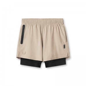 Asrv 0784. Ultralite™ 6 Liner Men's Shorts Beige / Black | 13698PNYF