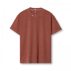 Asrv 0797. Tech Essential™ Relaxed Men's Short Sleeve Dark Red | 02469QVWX