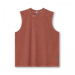 Asrv 0807. Tech Essential™ Relaxed Cutoff Men's Tanks Dark Red | 89653AJQL