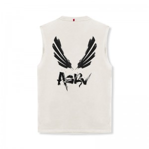 Asrv 0807. Tech Essential™ Relaxed Cutoff Men's Tanks Grey | 78290PAKH