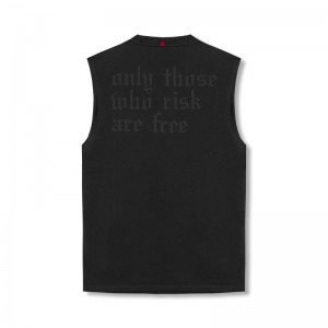 Asrv 0807. Tech Essential™ Relaxed Cutoff Men's Tanks Black | 96184ILTW