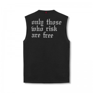 Asrv 0807. Tech Essential™ Relaxed Cutoff Men's Tanks Black | 91853MFNK