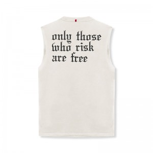 Asrv 0807. Tech Essential™ Relaxed Cutoff Men's Tanks White | 60324WNGJ