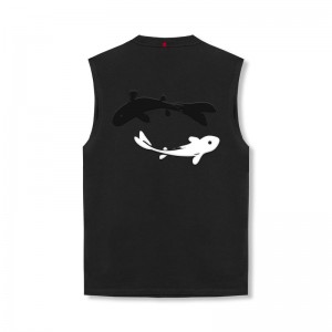 Asrv 0807. Tech Essential™ Relaxed Cutoff Men's Tanks Black | 39481HXTZ