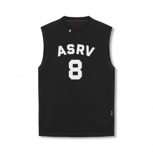 Asrv 0807. Tech Essential™ Relaxed Cutoff Men's Tanks Black | 71406UMXJ