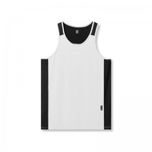 Asrv 0809. Supima® Mesh Panel Training Singlet Men's Tanks White | 90571BJWR