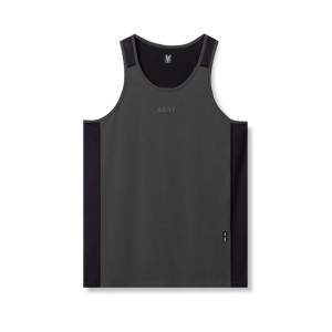 Asrv 0809. Supima® Mesh Panel Training Singlet Men's Tanks Deep Grey | 64712KBWM