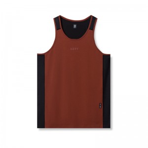 Asrv 0809. Supima® Mesh Panel Training Singlet Men's Tanks Dark Red | 93587SFCX