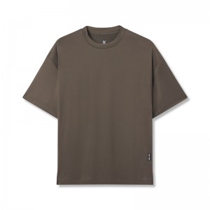 Asrv 0822. AeroSilver® Oversized Men's Short Sleeve Grey Brown | 84032UKMZ