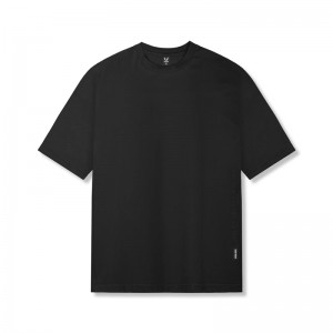 Asrv 0824. Supima® Oversized Men's Short Sleeve Black | 84391EZXL