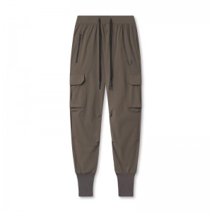 Asrv 0825. Tetra-Lite™ Cargo High Rib Men's Jogger Grey Brown | 80196YKBP