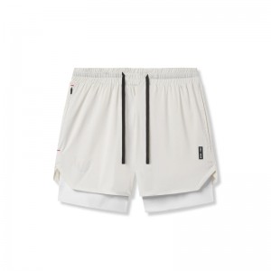 Asrv 0828. AeroSilver® 5" Liner Men's Shorts White | 94207DYUX