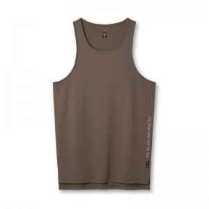 Asrv 0835. 3D-Lite® 2.0 Drop Hem Men's Tanks Grey Brown | 72145QJOA