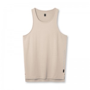 Asrv 0835. 3D-Lite® 2.0 Drop Hem Men's Tanks Brown | 24173GFHT