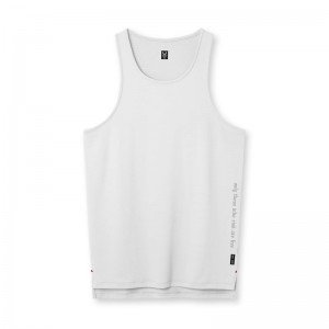 Asrv 0835. 3D-Lite® 2.0 Drop Hem Men's Tanks White | 60127VXOP