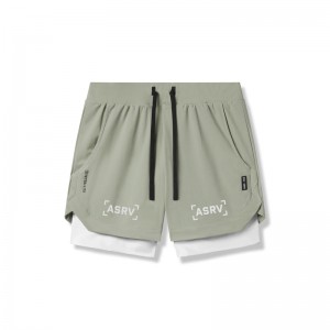 Asrv 0865. Tetra-Lite™ 5" Liner Men's Shorts Olive / White | 02789OTKJ