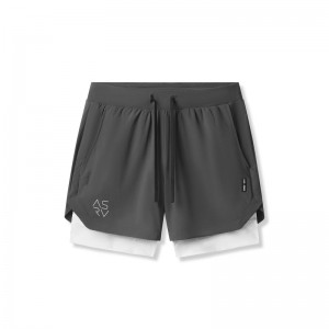 Asrv 0865. Tetra-Lite™ 5 Liner Men's Shorts Grey / White | 48706NWAB