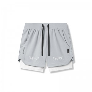 Asrv 0865. Tetra-Lite™ 5" Liner Men's Shorts Grey / White | 68405MRTQ