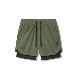 Asrv 0865. Tetra-Lite™ 5" Liner Men's Shorts Olive | 02347VCQN