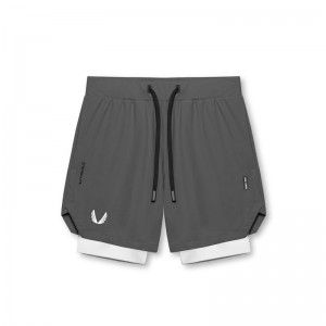 Asrv 0866. Tetra-Lite™ 7 Liner Men's Shorts Grey / White | 63418UCLS