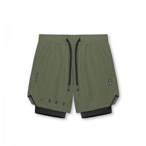 Asrv 0866. Tetra-Lite™ 7" Liner Men's Shorts Olive / Black | 86435HEMB