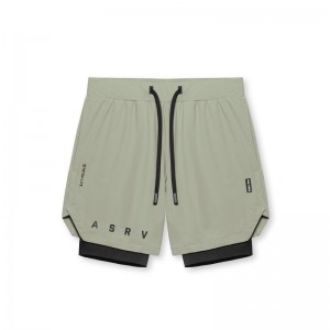 Asrv 0866. Tetra-Lite™ 7" Liner Men's Shorts Olive / Black | 56829VBEC