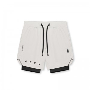 Asrv 0866. Tetra-Lite™ 7" Liner Men's Shorts White | 50891QHGZ