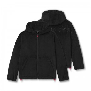 Asrv 0887. Sherpa Recovery Full Zip Men's Hoodie Black | 73691UJRO