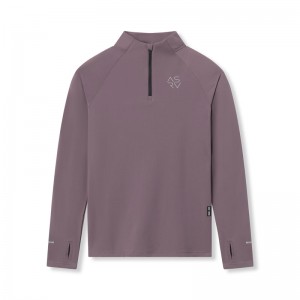 Asrv 0906. Thermal Training Quarter Zip Men's Long Sleeve Purple | 51324STHO