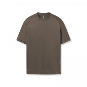 Asrv 0918. AeroSilver® Fitted Men's Short Sleeve Grey Brown | 59318RLYA