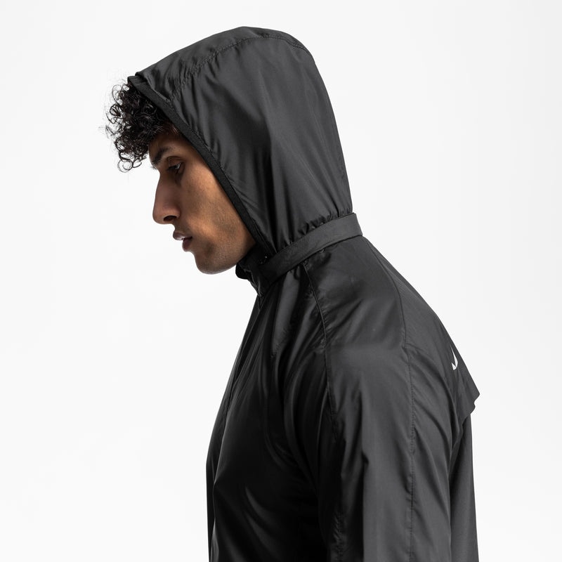 Asrv 0593. Weather-Ready Lightweight Men's Windbreaker Black | 89564MXUT