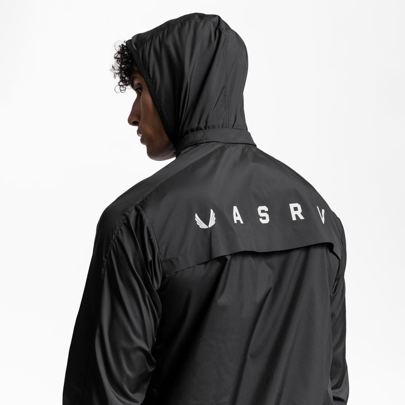 Asrv 0593. Weather-Ready Lightweight Men's Windbreaker Black | 89564MXUT