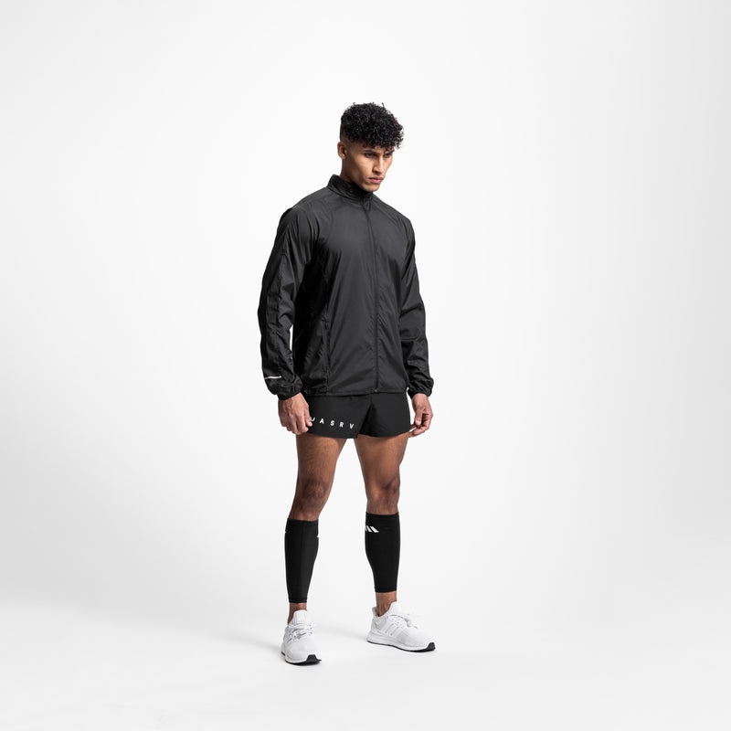 Asrv 0593. Weather-Ready Lightweight Men's Windbreaker Black | 89564MXUT