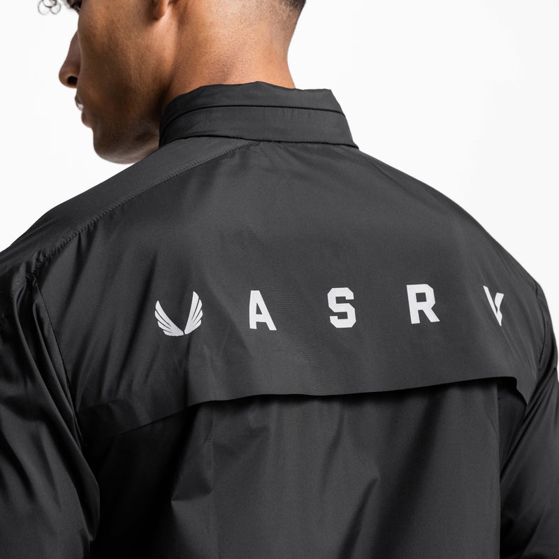 Asrv 0593. Weather-Ready Lightweight Men's Windbreaker Black | 89564MXUT