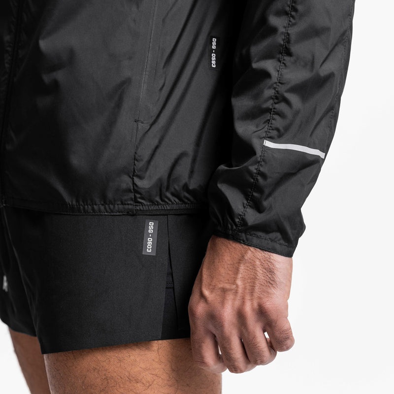 Asrv 0593. Weather-Ready Lightweight Men's Windbreaker Black | 89564MXUT