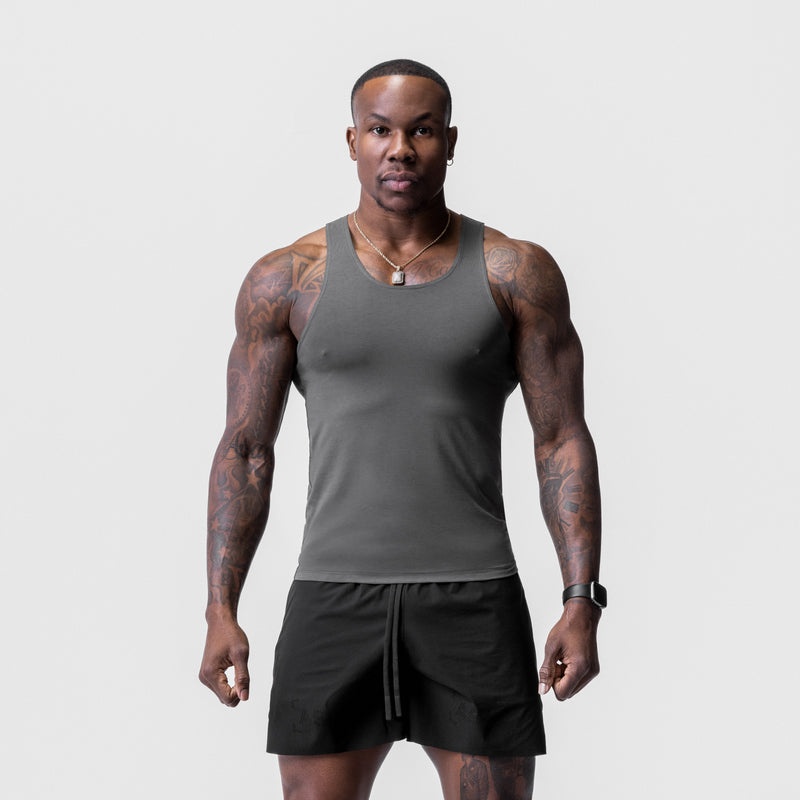 Asrv 0631. Solucell™ Essential Slim Men's Tanks Grey | 04358JMKX