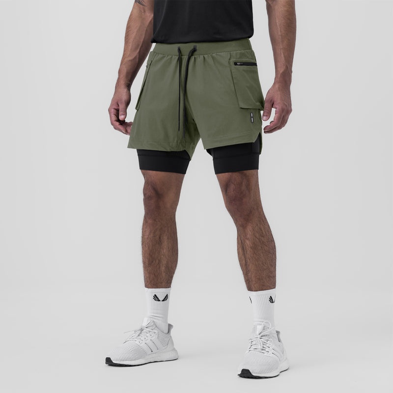 Asrv 0651. Tetra-Lite™ 5 Liner Cargo Men's Shorts Olive | 74596VSWR