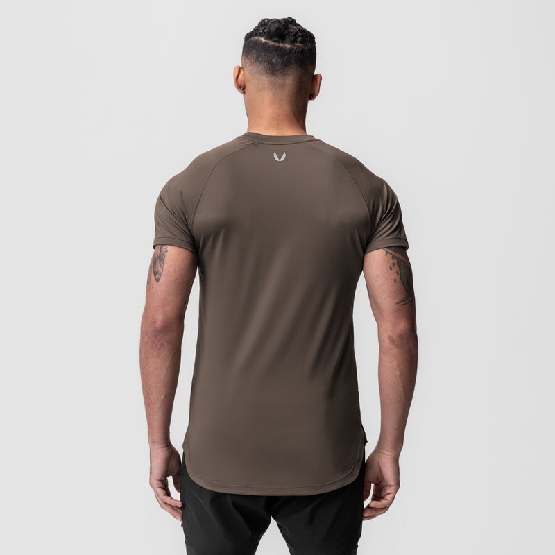 Asrv 0660. AeroSilver® Established Men's Short Sleeve Grey Brown | 72039BUMF